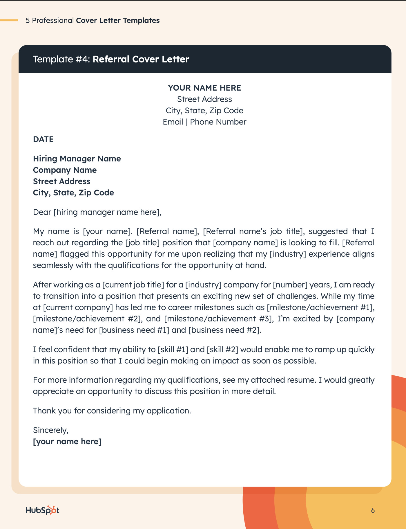 cover letter template for it